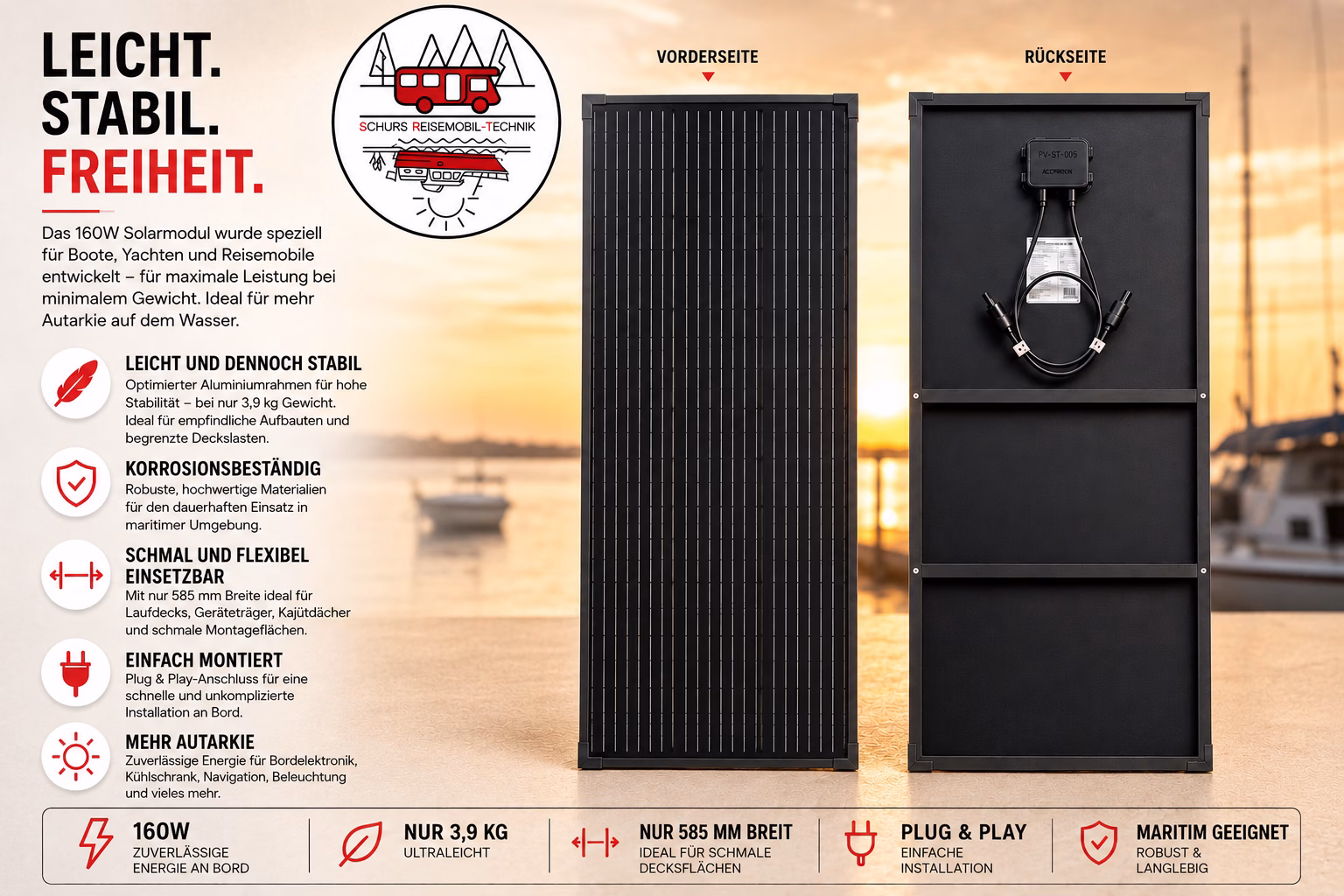 Solar Boot Vorder:Rückseite